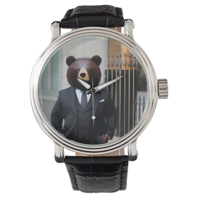 Reloj De Pulsera Oso de negocios con traje (Anverso)