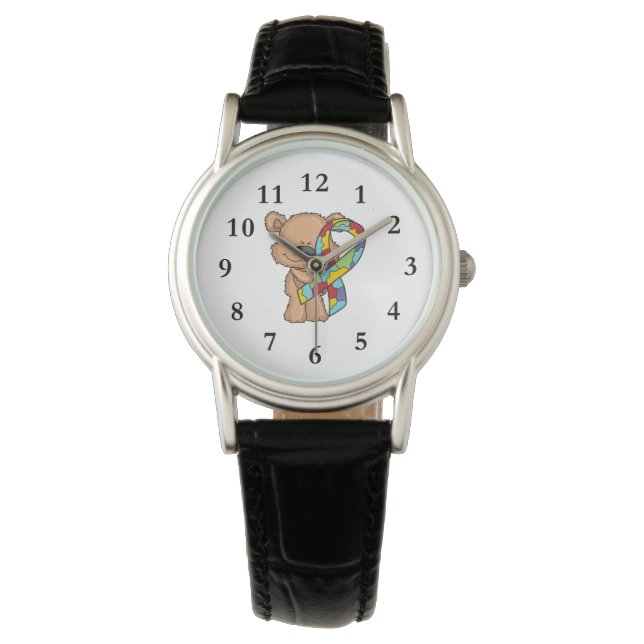 Reloj De Pulsera Oso de sensibilización sobre el autismo (Anverso)