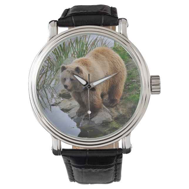 Reloj De Pulsera Oso junto a un lago (Anverso)