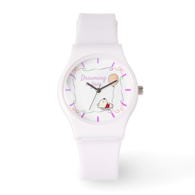 Reloj De Pulsera Oso libre de sueños con globos (Anverso)