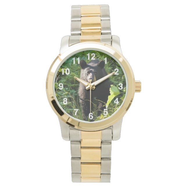 Reloj De Pulsera Oso negro curioso (Anverso)