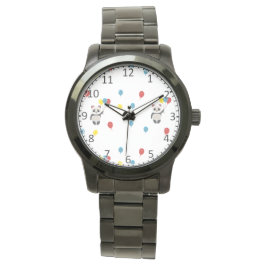 Reloj De Pulsera Oso panda con globos blanco