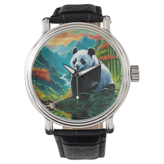 Reloj De Pulsera Oso Panda en las nubes (Anverso)