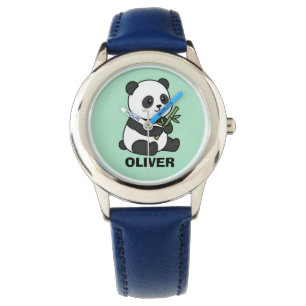 Reloj De Pulsera Oso Panda Personalizado Lindo con Bambú para Niños