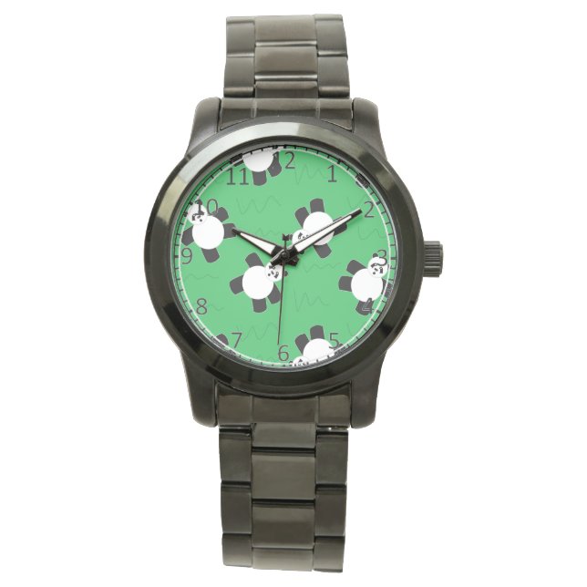 Reloj De Pulsera Oso panda tendido sobre la hierba (Anverso)