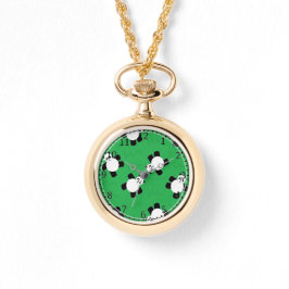 Reloj De Pulsera Oso panda tendido sobre la hierba