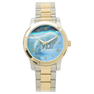 Reloj De Pulsera Oso polar e hielo ártico flotan para el Día de la