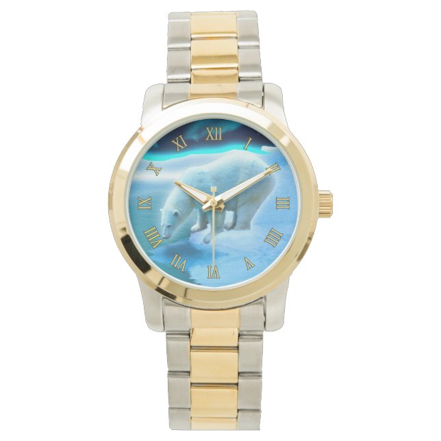 Reloj De Pulsera Oso polar e hielo ártico flotan para el Día de la  (Anverso)