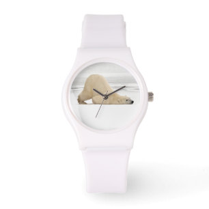 Reloj De Pulsera Oso polar rascándose en la tundra congelada