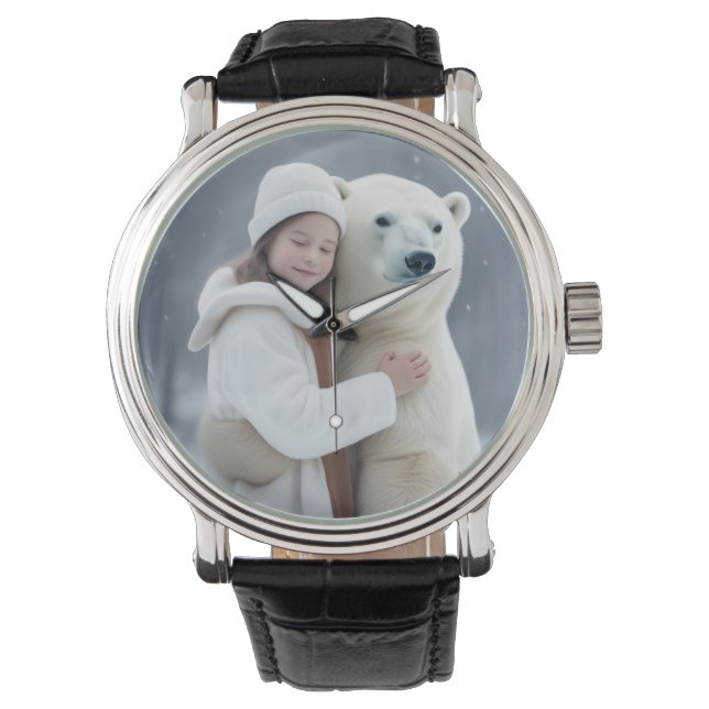 Reloj De Pulsera Oso Polar y Chica (Anverso)