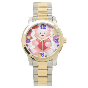 Reloj De Pulsera Oso rosa Teddy Oso de amor