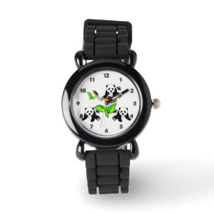 Reloj De Pulsera Osos de panda del girasol