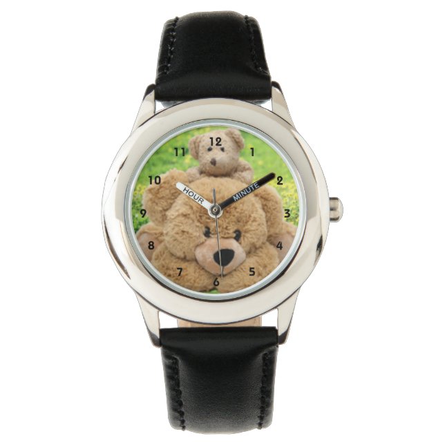 Reloj De Pulsera Osos De Teddy Cuidados En Una Parada (Anverso)