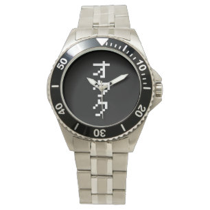 Reloj De Pulsera OTAKU 8 bits Pixel japonés Katakana vertical