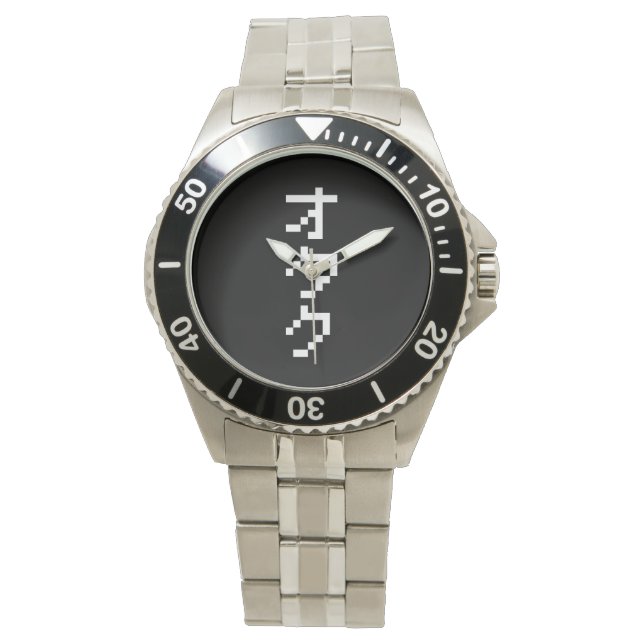 Reloj De Pulsera OTAKU 8 bits Pixel japonés Katakana vertical (Anverso)
