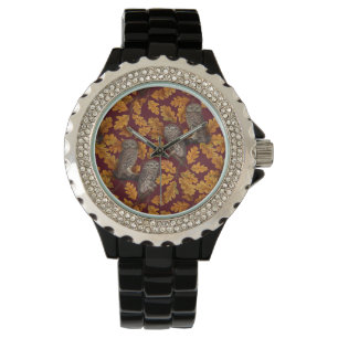 Reloj De Pulsera Otoño de otoño en rojo oscuro