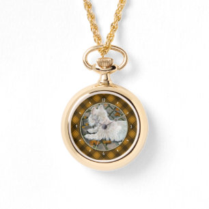 Reloj De Pulsera Otoño deja a Westie en patio