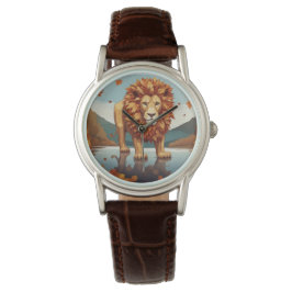 Reloj De Pulsera Otoño deja león macho
