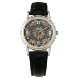 Reloj De Pulsera Otoño del patrón artístico del girasol