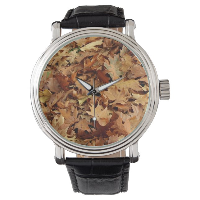 Reloj De Pulsera otoño, hojas secas (Anverso)