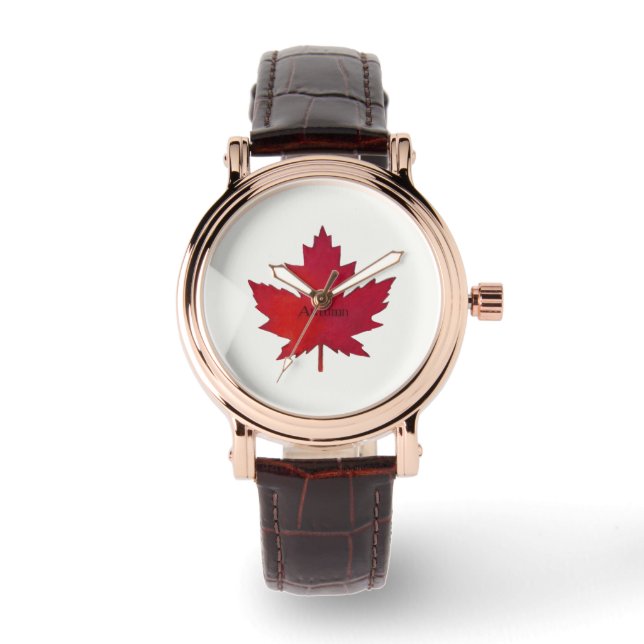 Reloj De Pulsera Otoño Maple leaf Canada Leather Watch (Anverso)