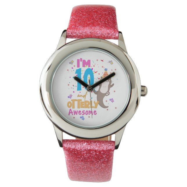 Reloj De Pulsera Otter Chica de cumpleaños terriblemente asombroso (Anverso)