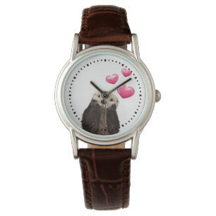 Reloj De Pulsera Otter lindo con corazones de amor