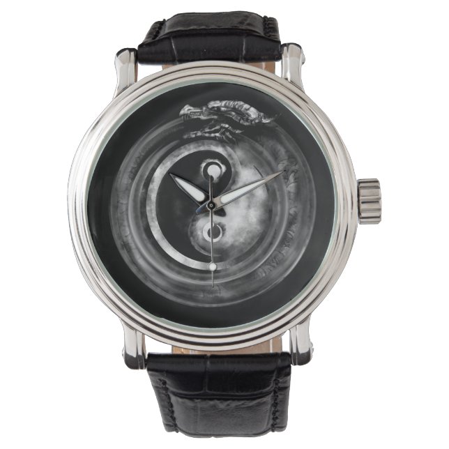 Reloj De Pulsera Ouroboros Yin - Yang (Anverso)
