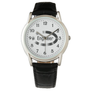 Reloj De Pulsera Ovalo negro de ingeniero