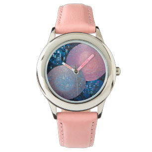 Reloj De Pulsera Ovalos opulentos: tonos azules y rosas en resumen