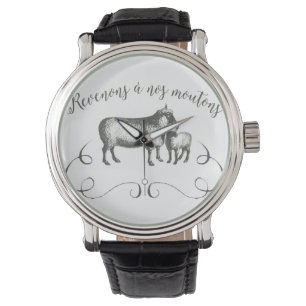 Reloj De Pulsera Oveja Granja Divertida Expresión Francesa Estilo V
