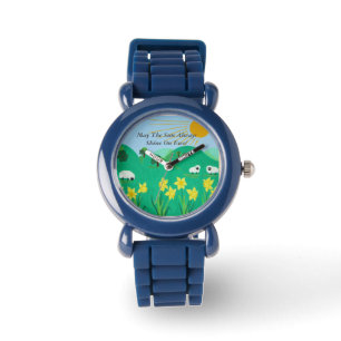 Reloj De Pulsera ovejas lindas con las colinas cielo azul y