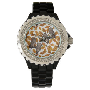 Reloj De Pulsera Ovejas otoñales sobre algodón blanco