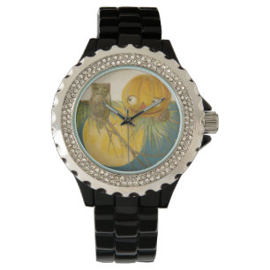 Reloj De Pulsera Owl Jack O Lantern Calabaza Luna llena