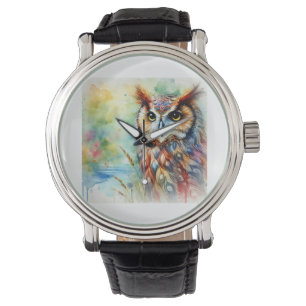Reloj De Pulsera Owls serenity 030924AREF105 - Watercolor