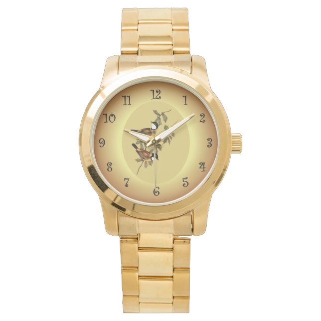 Reloj De Pulsera Pachycephala de cola negra ~ Elizabeth Gould 102 ~ (Anverso)