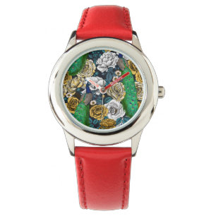 Reloj De Pulsera Pacocas en el jardín rosa 3