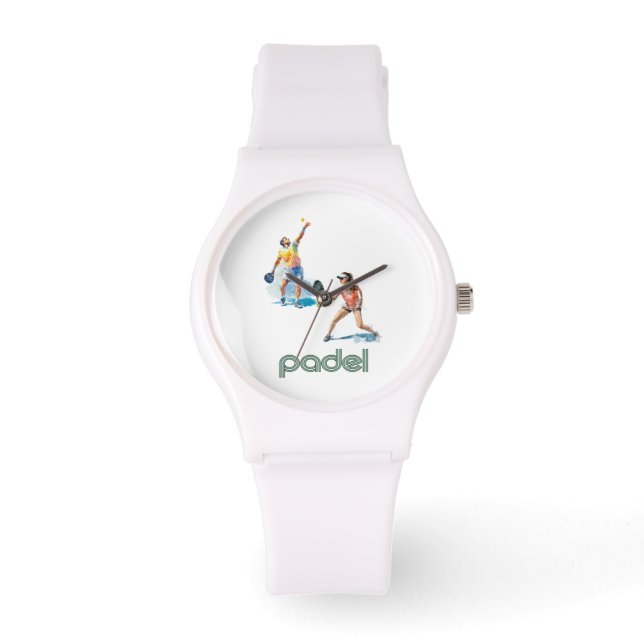 Reloj De Pulsera Padel Watch – Estilo Vibrante Padel Chic Blanco (Anverso)