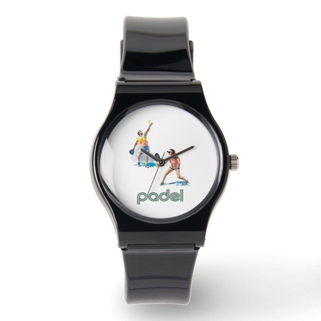 Reloj De Pulsera Padel Watch – Padel Chic Vibrant Style Black (Anverso)