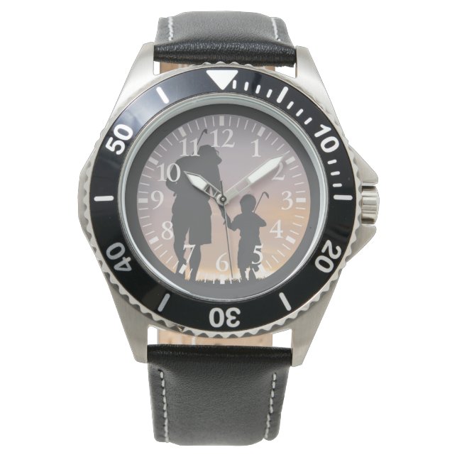 Reloj De Pulsera Padre e hijo jugando golf (Anverso)