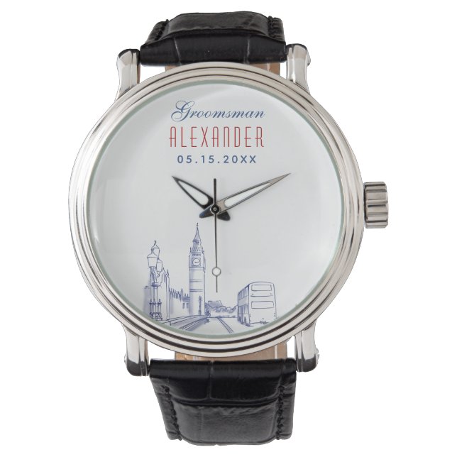 Reloj De Pulsera Padrino de Boda en Londres (Anverso)