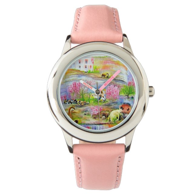 Reloj De Pulsera Paisaje acuarela (Anverso)