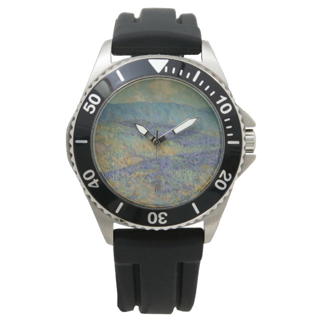 Reloj De Pulsera Paisaje con flores azules (de Granville Redmond) (Anverso)