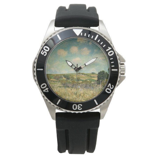 Reloj De Pulsera Paisaje Country Meadow (por Alfred Sisley) (Anverso)