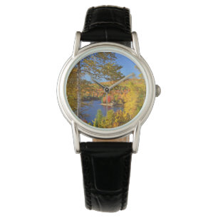 Reloj De Pulsera Paisaje de árboles de otoño, Maine
