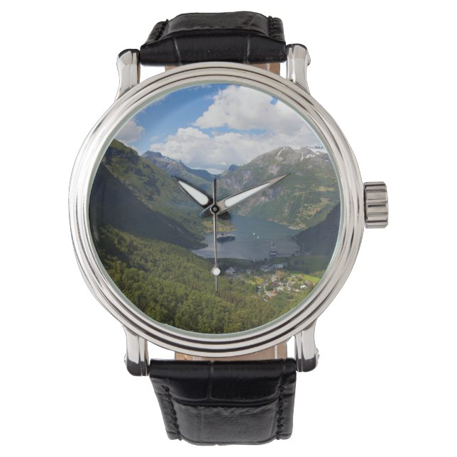 Reloj De Pulsera Paisaje de Geiranger Fjord, Noruega (Anverso)