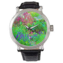 Reloj De Pulsera Paisaje de Green Spring Garden con peonies