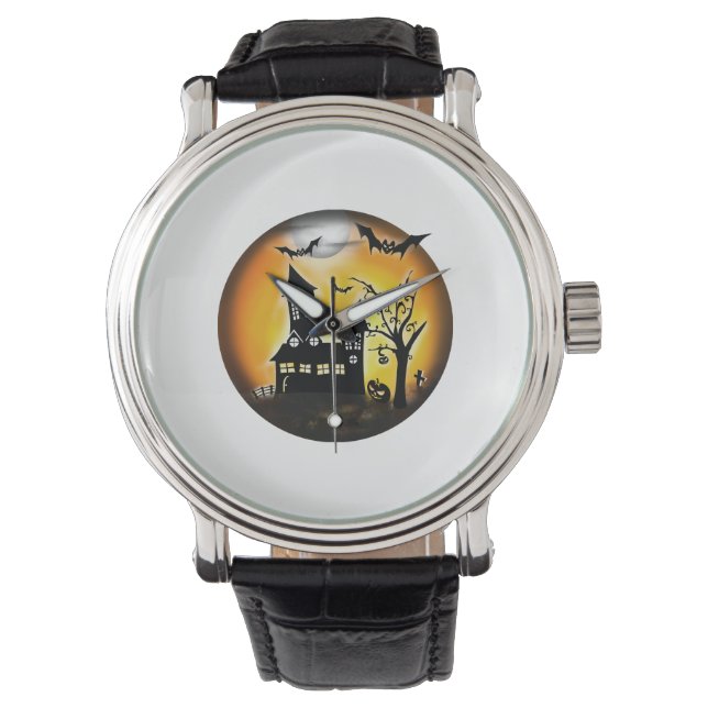 Reloj De Pulsera Paisaje de Halloween (Anverso)