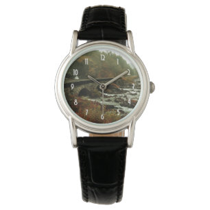 Reloj De Pulsera Paisaje de otoño bosque y río