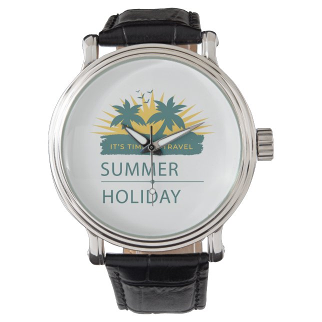 Reloj De Pulsera Paisaje de vacaciones de verano (Anverso)